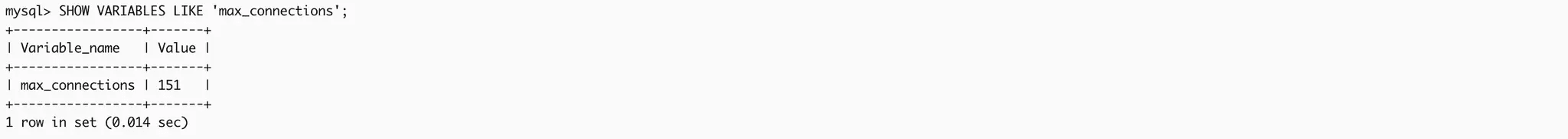 MySQL max_connections 설정 확인